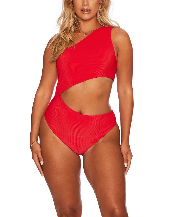 Celine One Shoulder Cutout One Piece Swimsuit