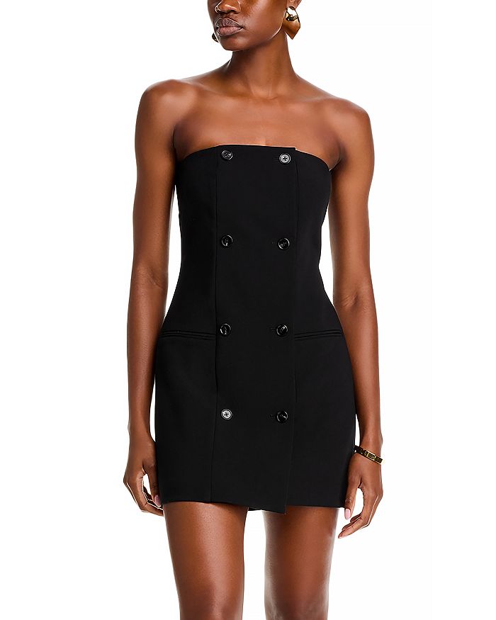 Azra Twill Strapless Mini Dress