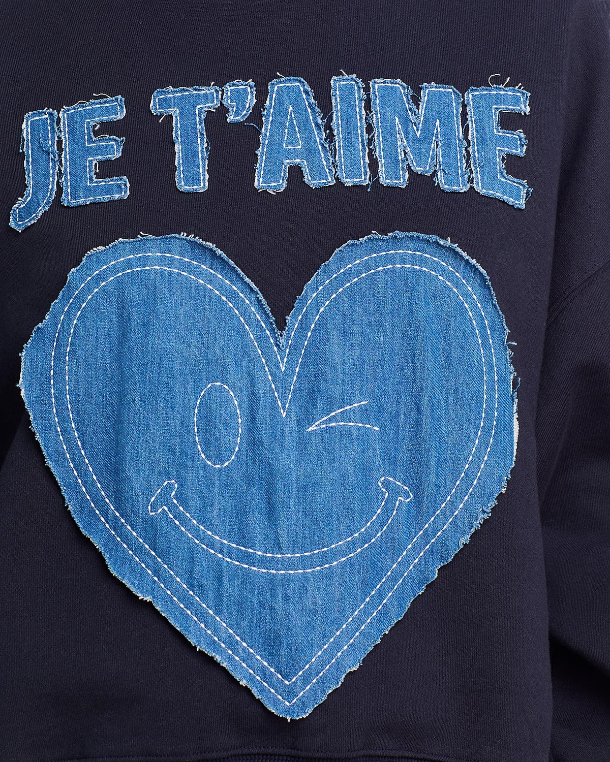 Denim Je T'aime Smiley Sweatshirt