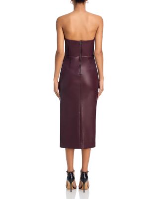 Kai Faux Leather Midi Dress