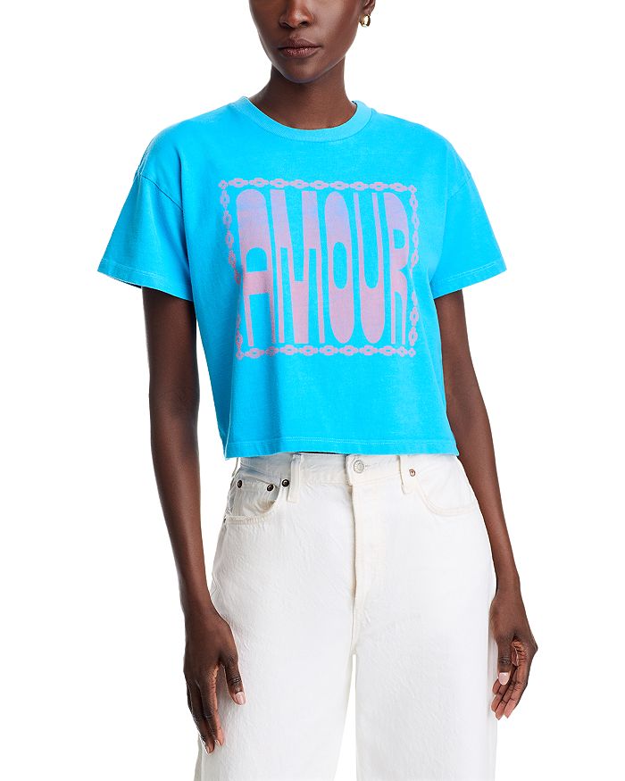 Amour Grab Back Crop Graphic Tee