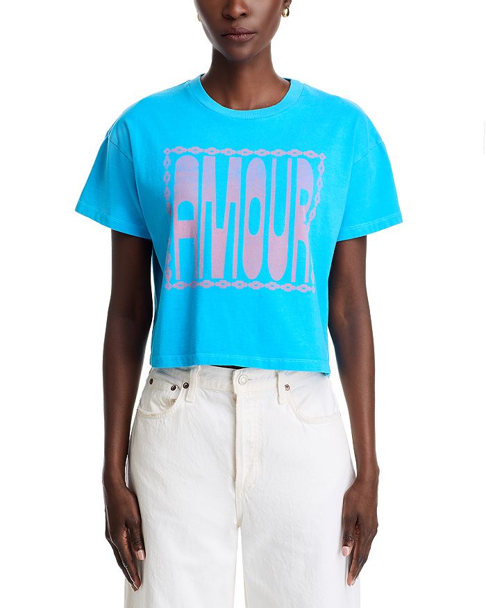 Amour Grab Back Crop Graphic Tee