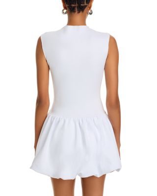 Ponte Mock Neck Bubble Mini Dress