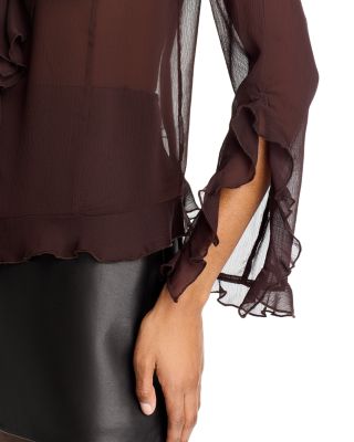 V Neck Ruffle Top