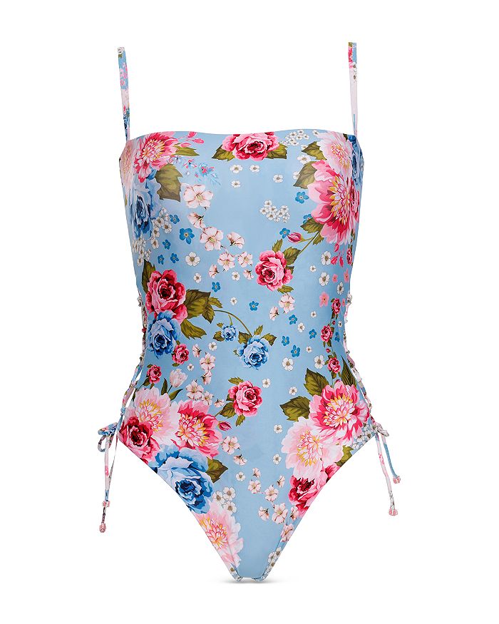 White Floral One Piece Swimsuit