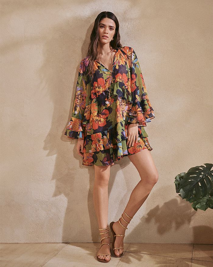 Ruffle Floral Mini Dress