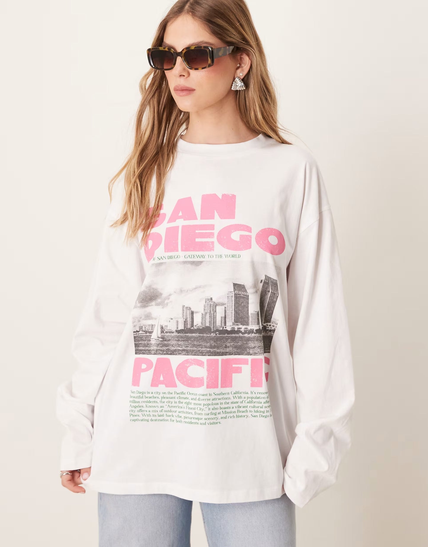 CALI DESIGN long sleeve t-shirt with San Diego graphic