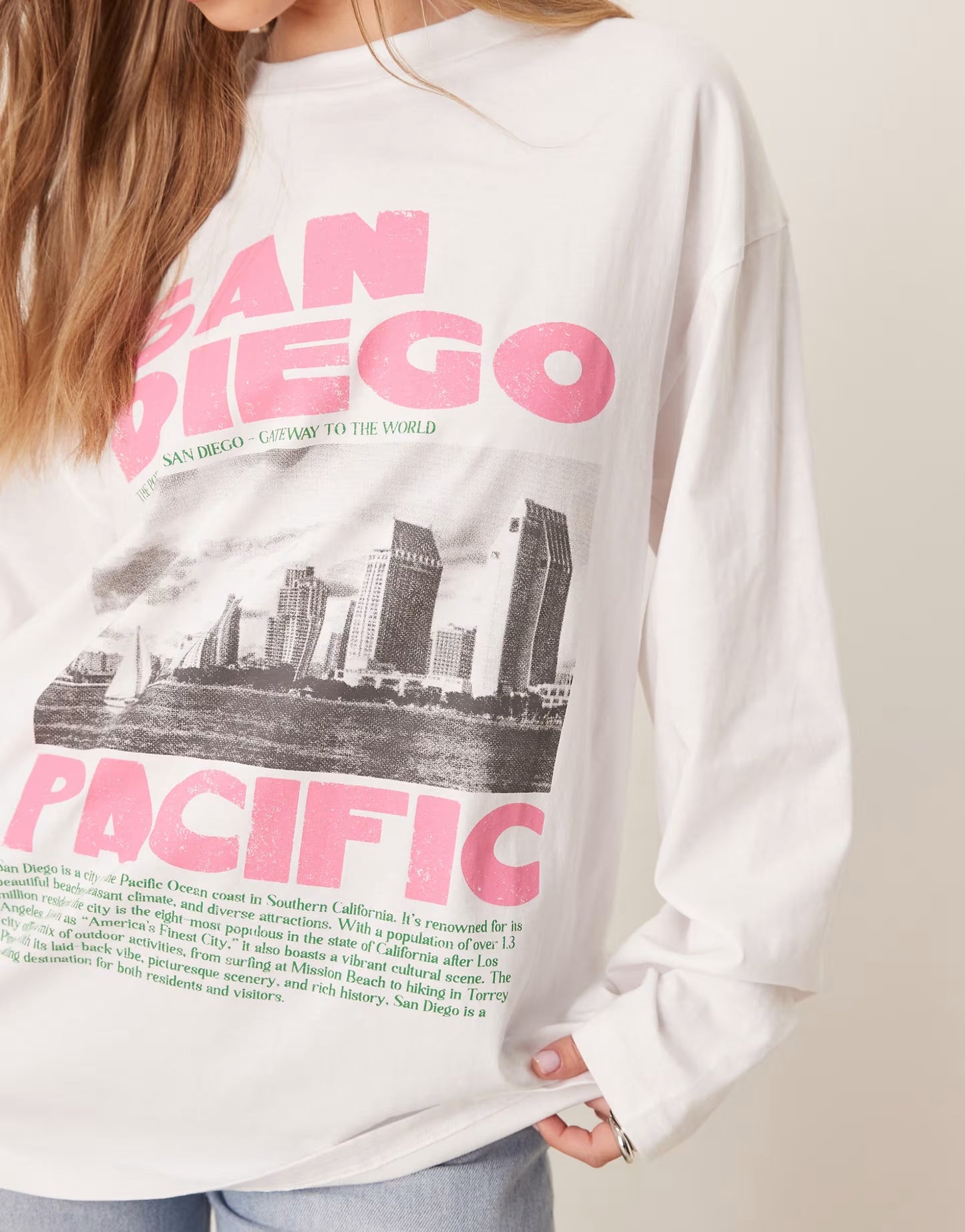 CALI DESIGN long sleeve t-shirt with San Diego graphic